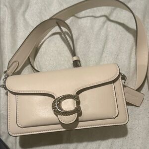 Coach Cream Crossbody Bag with Gold Accent